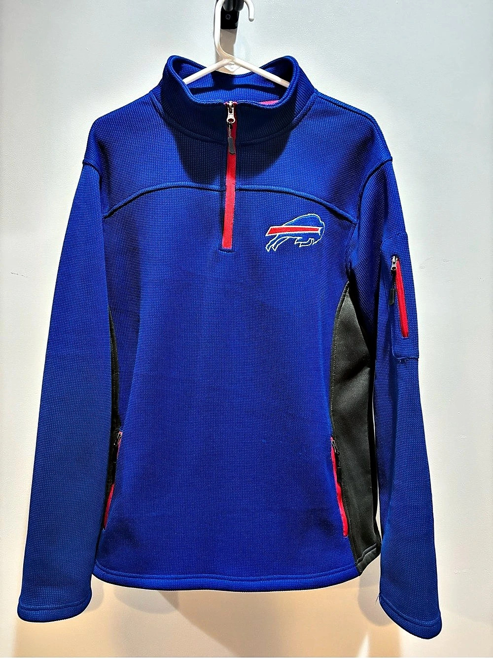 NFL Team Apparel Buffalo Bills Blue Quarter-Zip Performance Jacket